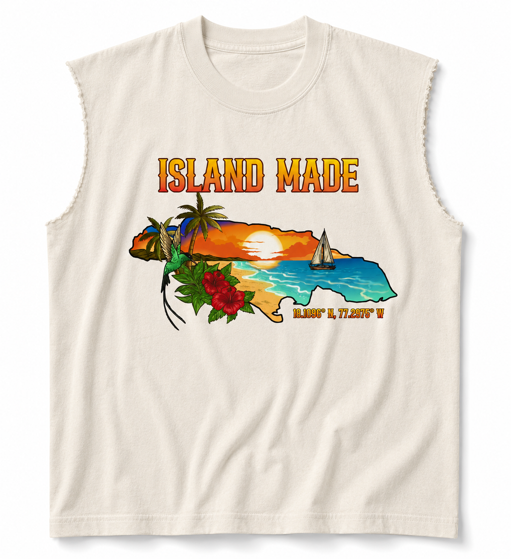 Island Made Sleeveless Tee - Off White