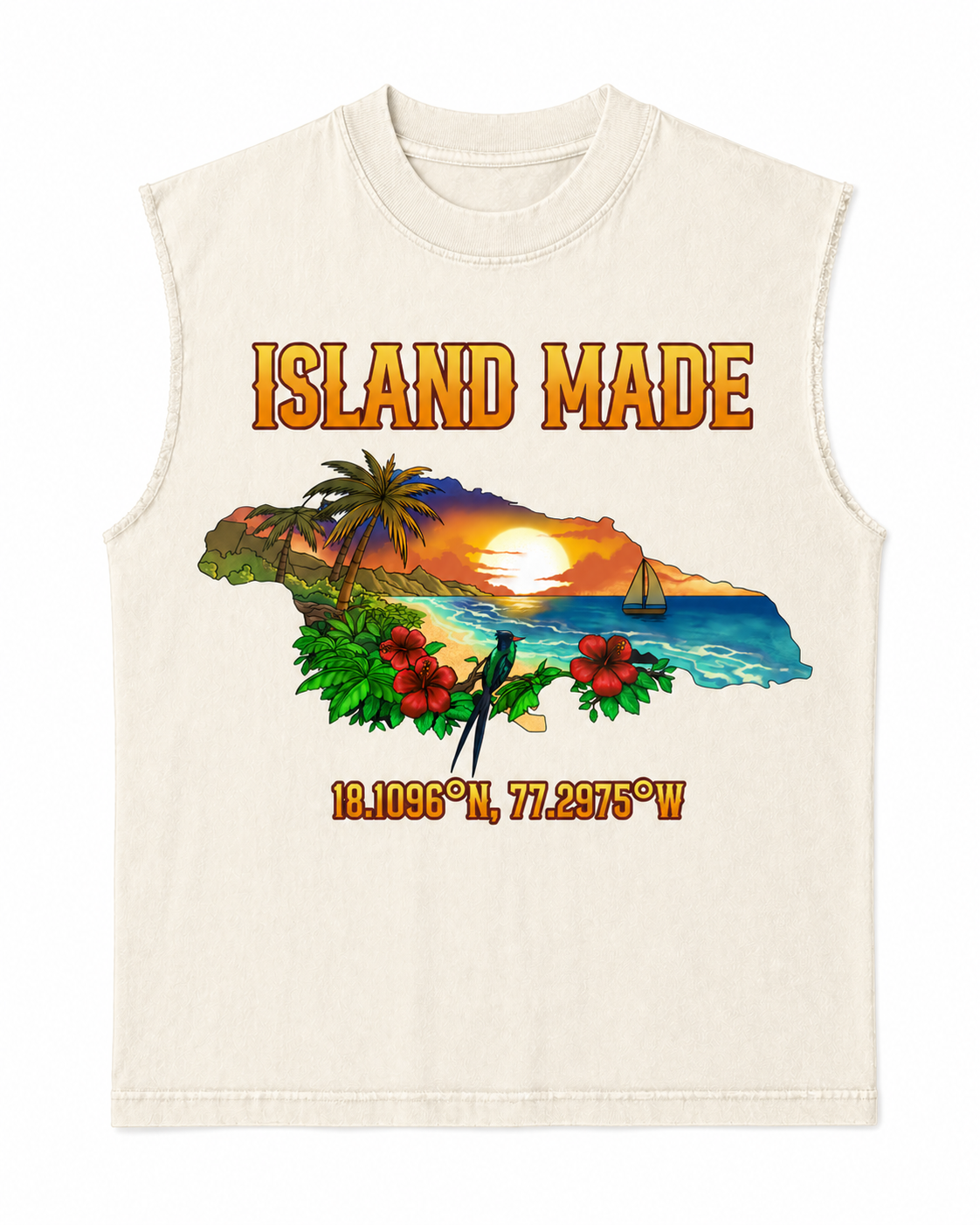Island Made Sleeveless Tee - Off White