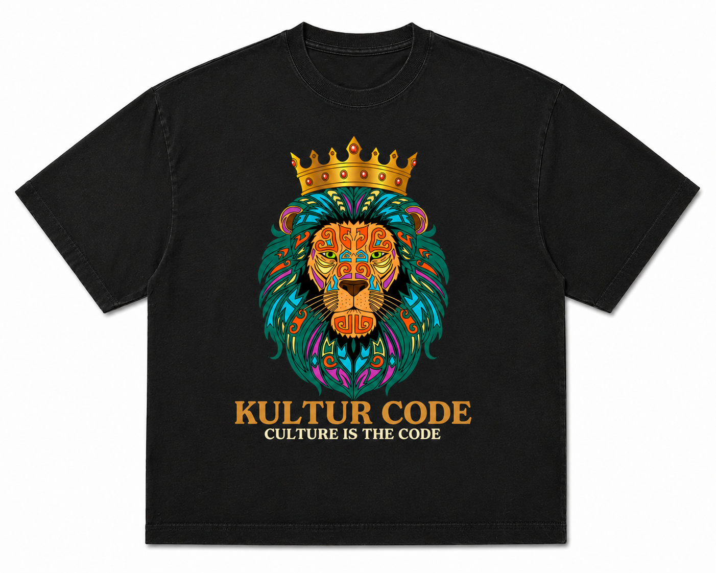 Crowned Lion Heavy Tee - Vintage Black