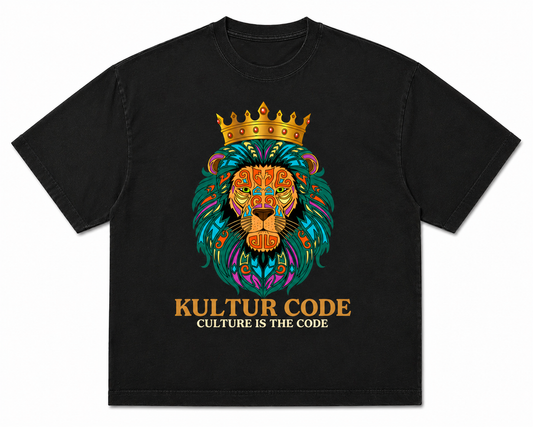 Crowned Lion Heavy Tee - Vintage Black